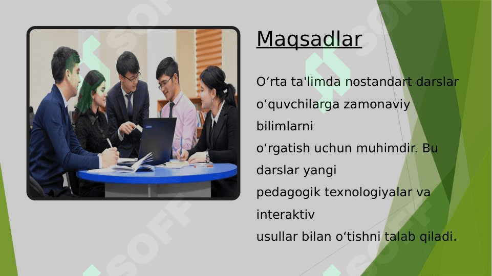 Nostandart darsning o'ziga xos xususiyatlari 4