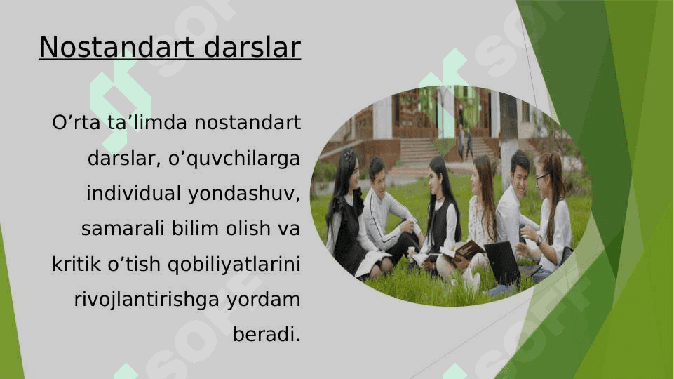 Nostandart darsning o'ziga xos xususiyatlari 5