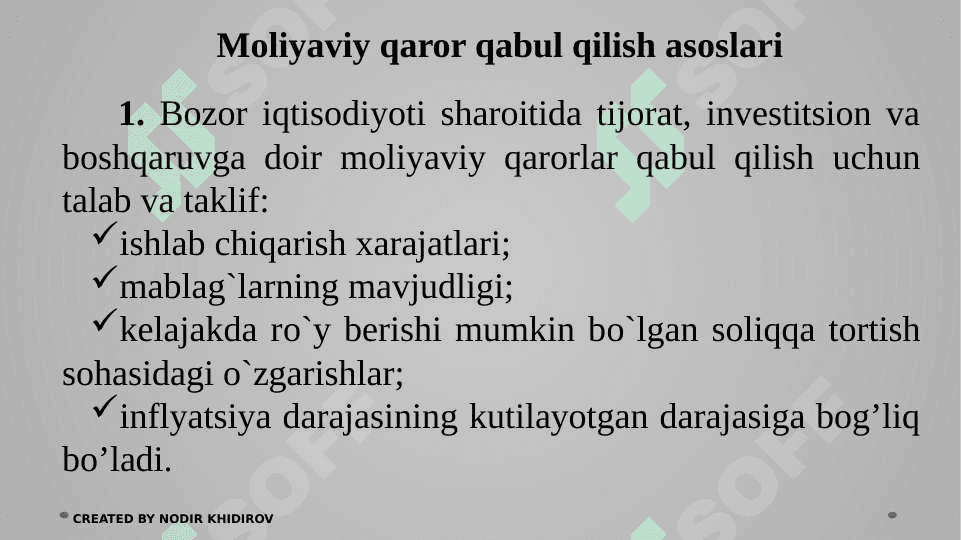 Moliyaviy qarorlar 3