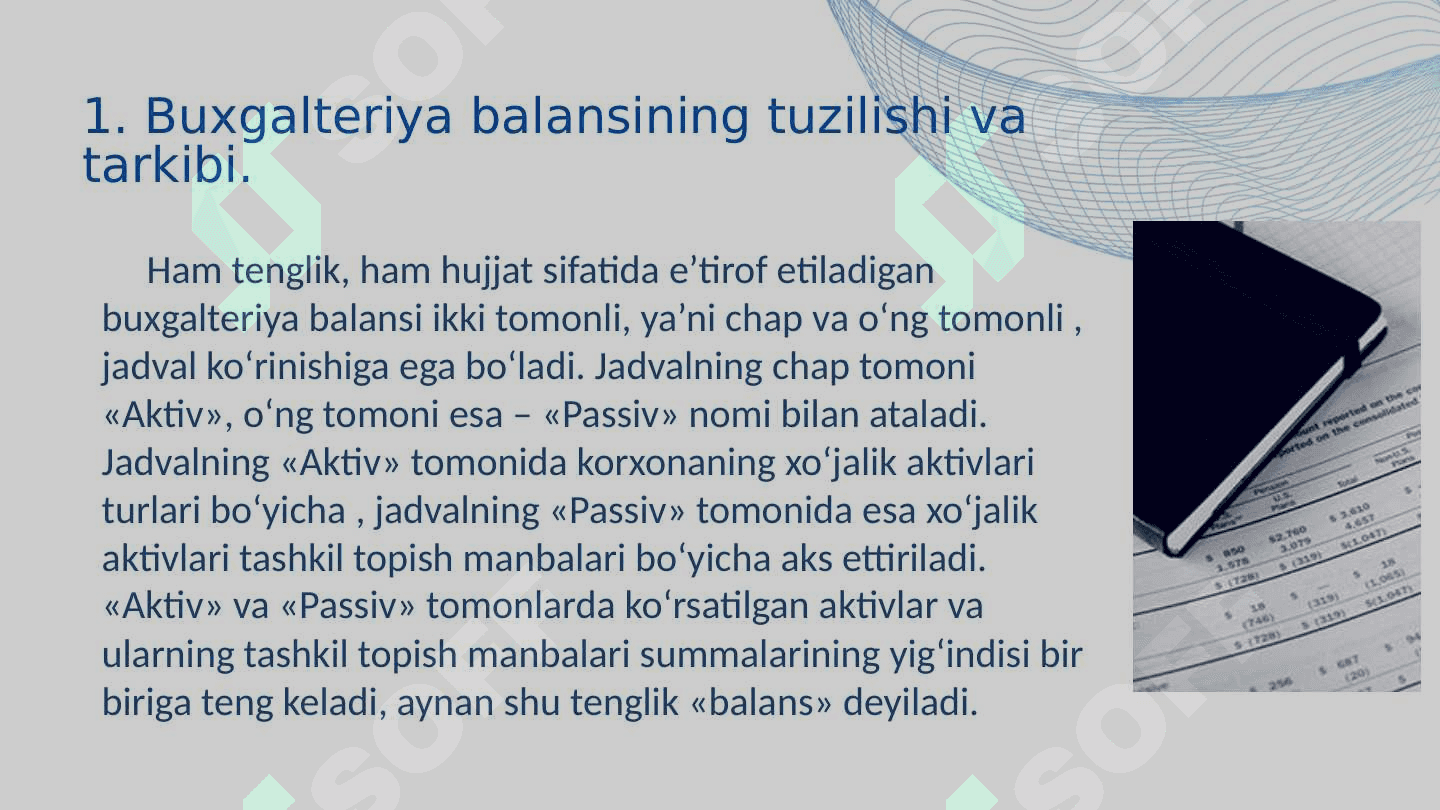 Xoʻjalik muomalalari taʼsirida balansda boʻladigan oʻzgarishlar 3