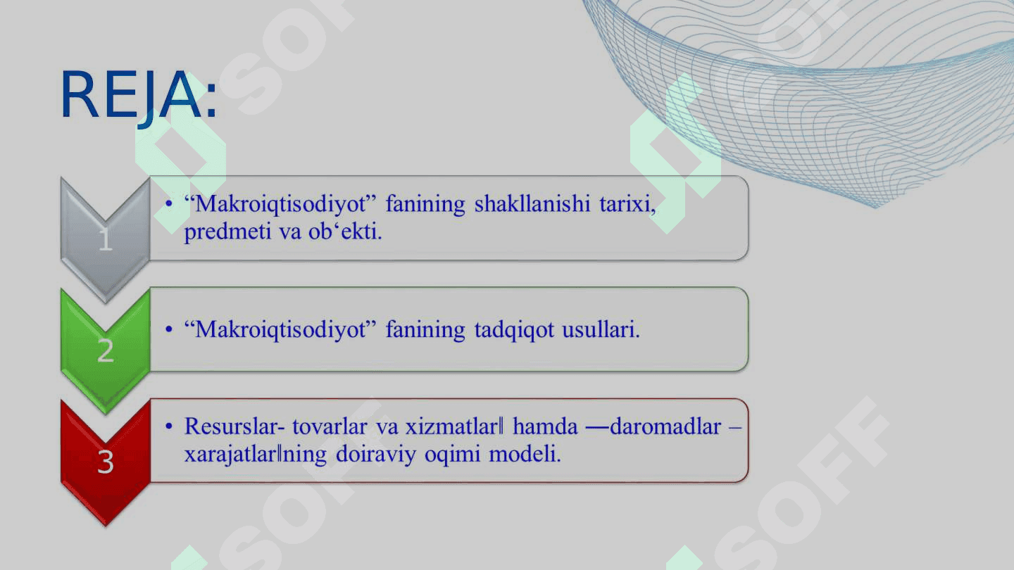 Makroiqtisodiyot faniga kirish, maqsadi va vazifalari 2