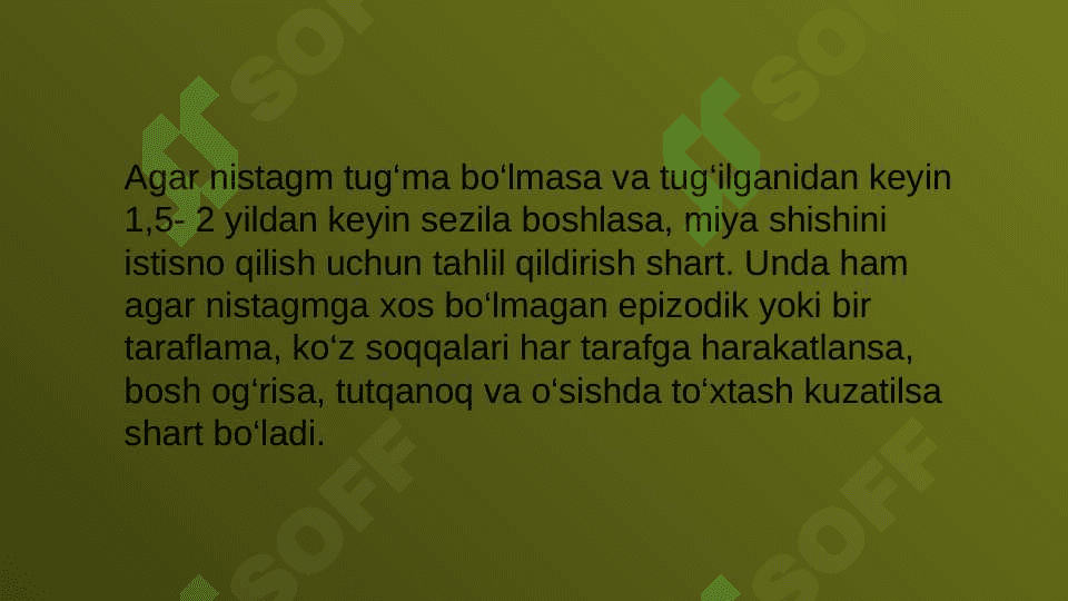 Nistagm va uning turlari 4