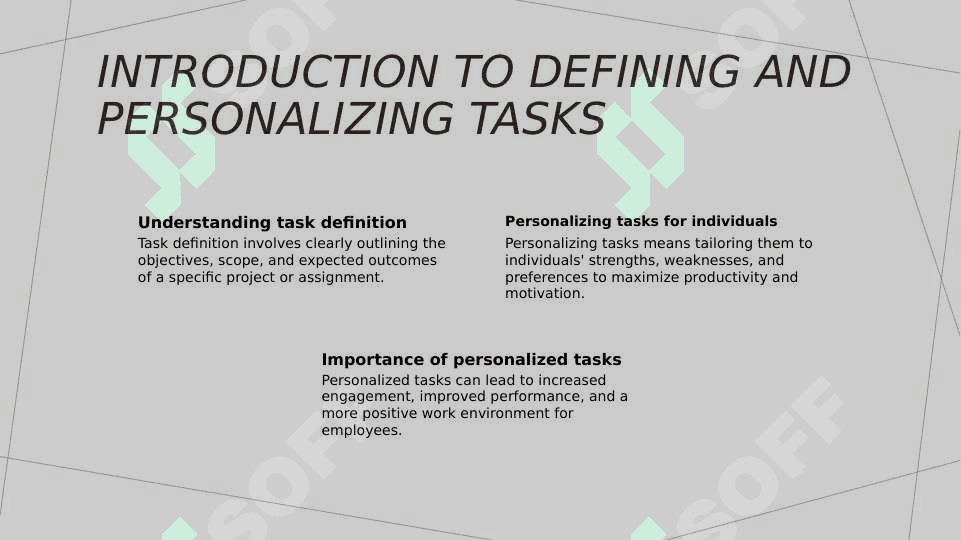 Defining and personalizing tasks 2