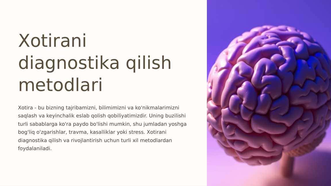Xotirani diagnostika qilish metodlari 1