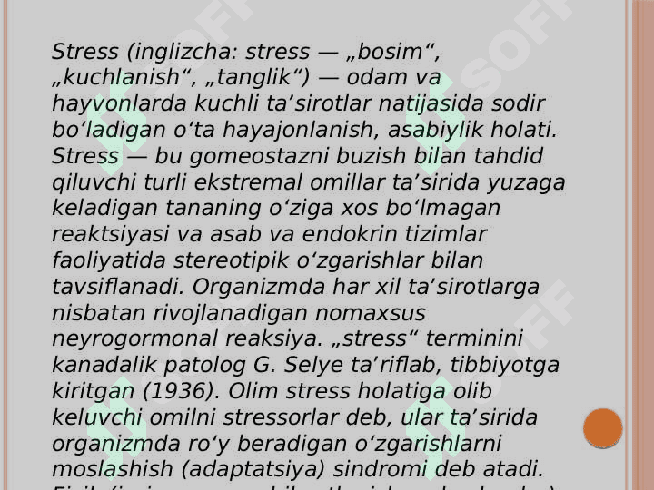 Ruhiy salomatlik tushunchasi stress tushunchasi 4