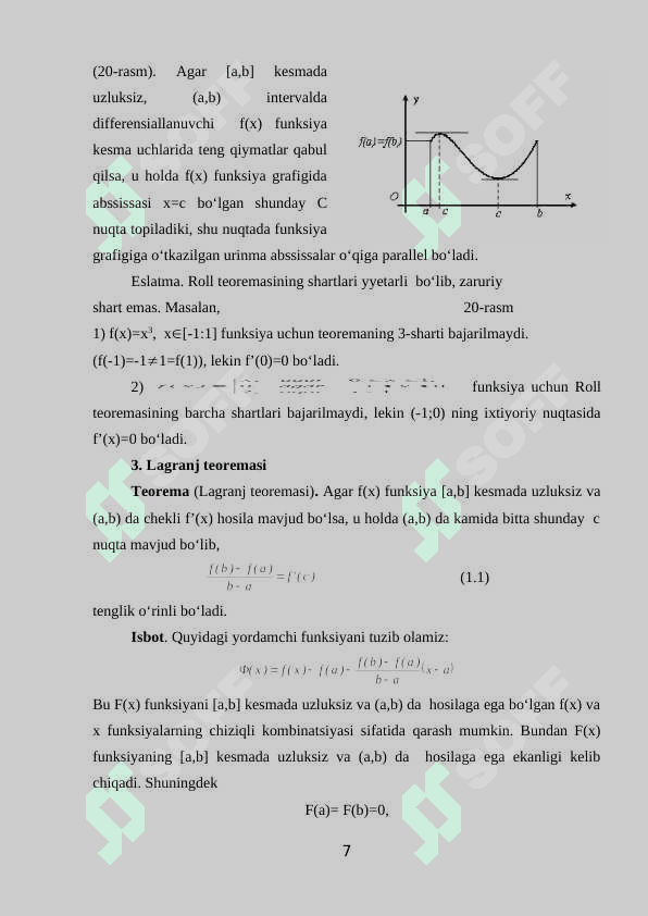Differensial hisobning asosiy teoremalari 7