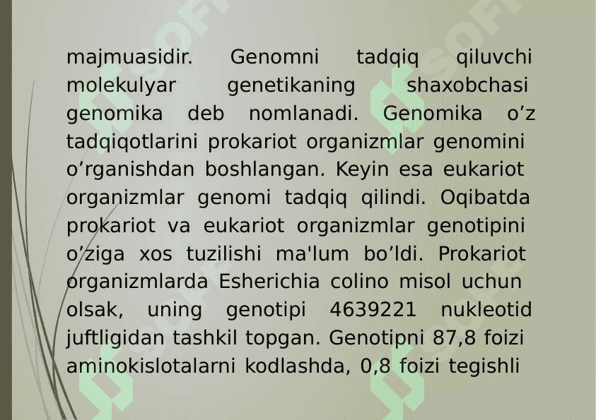 2- Mavzu: Gen, genom va genetik tahlil haqida tushuncha. 7