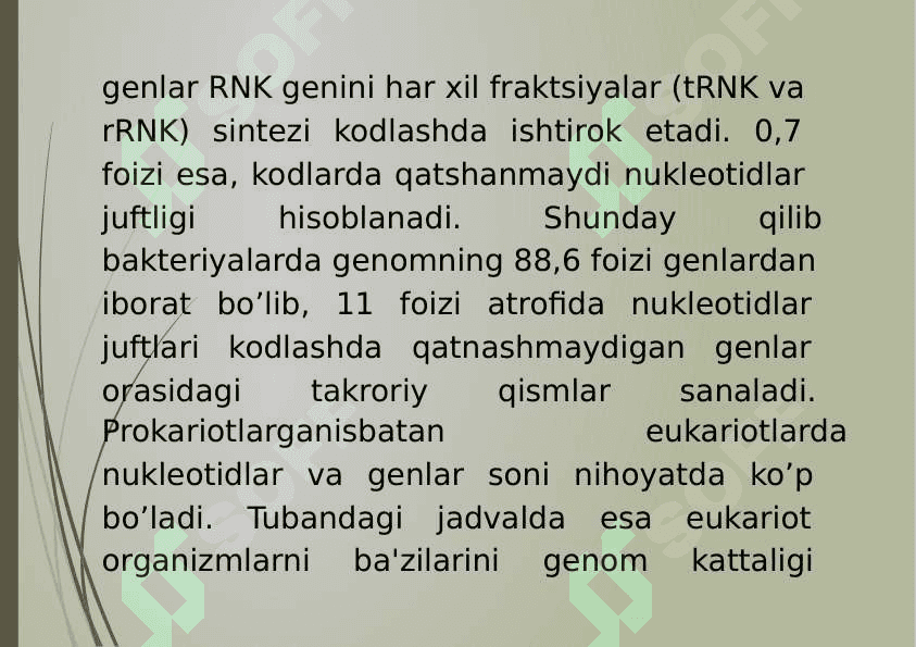 2- Mavzu: Gen, genom va genetik tahlil haqida tushuncha. 8