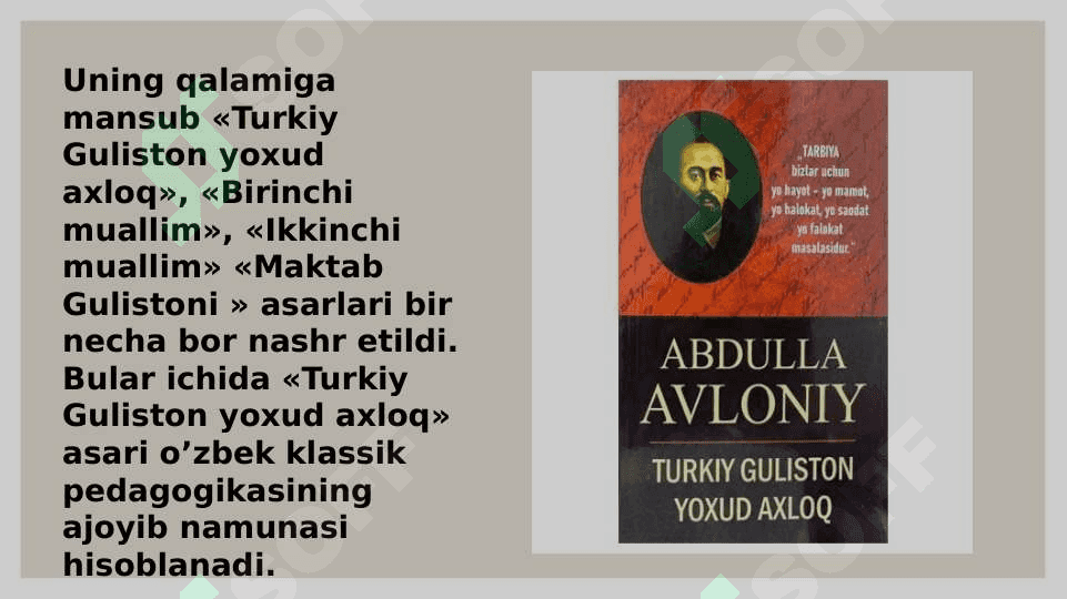 ABDULLA AVLONIYNING “TURKIY GULISTON YOHUD AXLOQ” ASARIDAGI OILAVIY TARBIYAGA OID G‘OYALARI 5