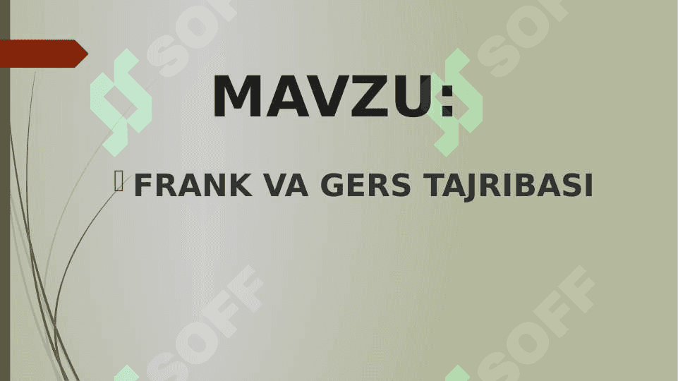 FRANK VA GERS TAJRIBASI 2