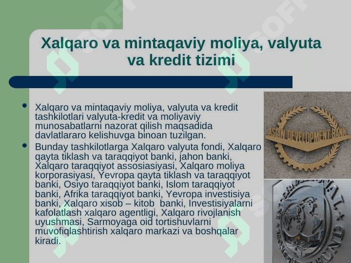 Xalqaro moliya va uning jahon iqtisodiyoti rivojlanishidagi o’rni 3