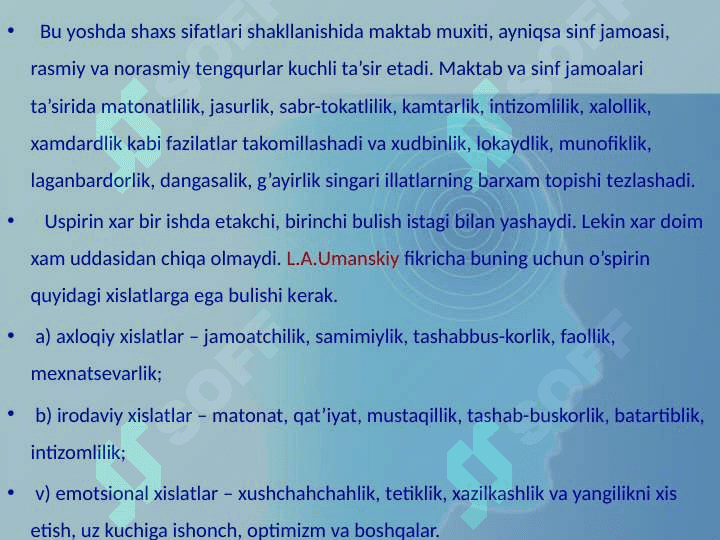 O'spirinlik va yetuklik davrida psixik rivojlanish xususiyatlari 7