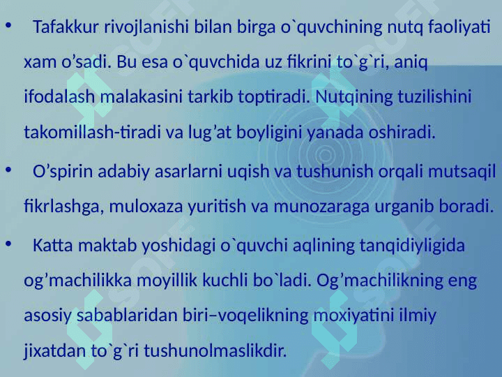 O'spirinlik va yetuklik davrida psixik rivojlanish xususiyatlari 8