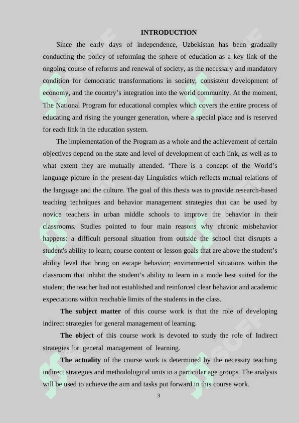 Indirect strategies for general management of learning 3