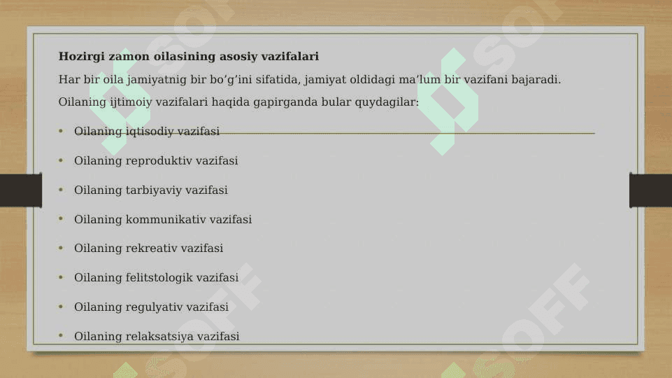 Oila yuksak ma’naviyat maskani 2