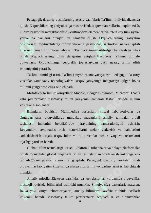 Pedagogik dasturiy vositalardan foydalanib multimediali o‘quv kurslarini yaratish 6
