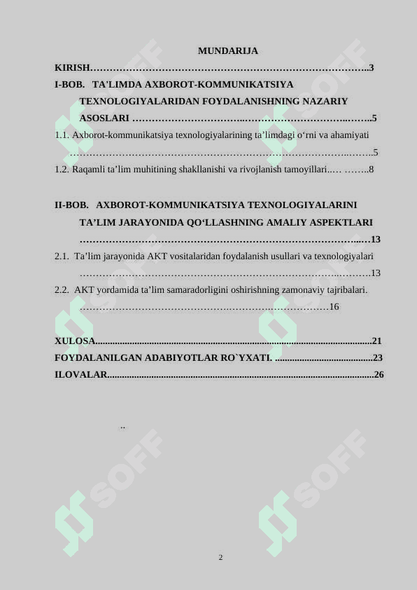 Ta’limda axborot-kommunikatsiya texnologiyalaridan foydalanishi 2