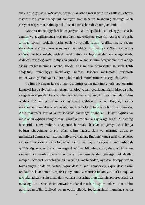Ta’limda axborot-kommunikatsiya texnologiyalaridan foydalanishi 7