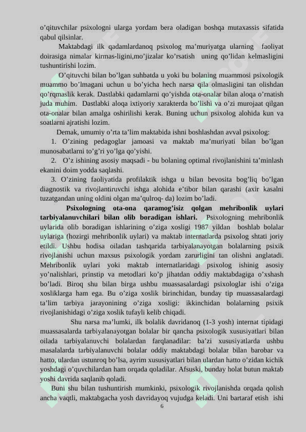 Ijtimoiy sohalarda psixologik xizmatni tashkil qilishning o'ziga xos xususiyatlari 6
