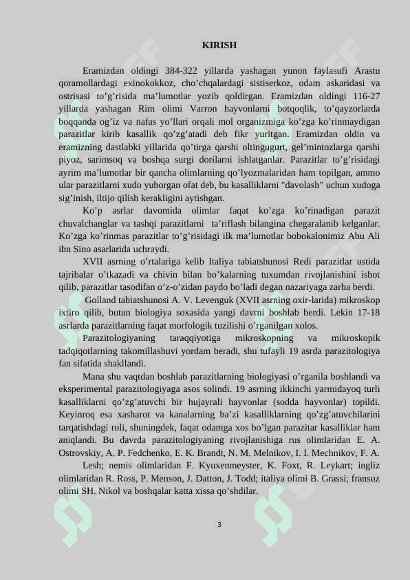 KASALLIK QO'ZG'ATUVCHI BIR HUJAYRALILAR  - KURS ISHI 3