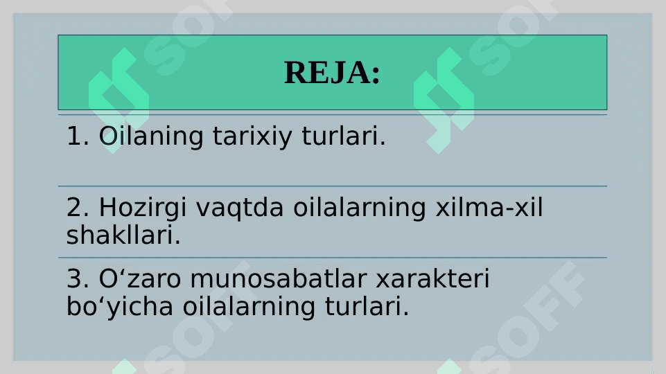 Oilaning turlari 2