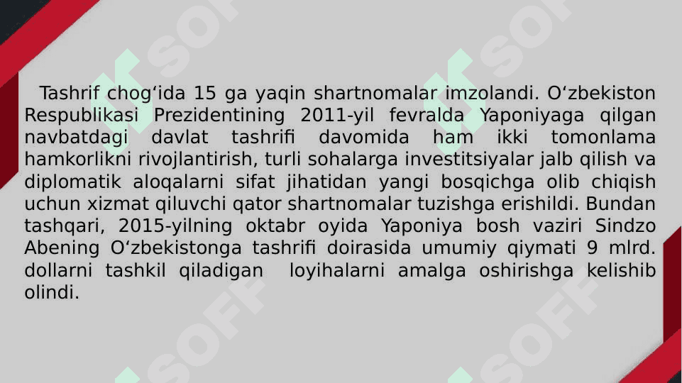 Oʻzbekiston va Yaponiya munosabatlari 5