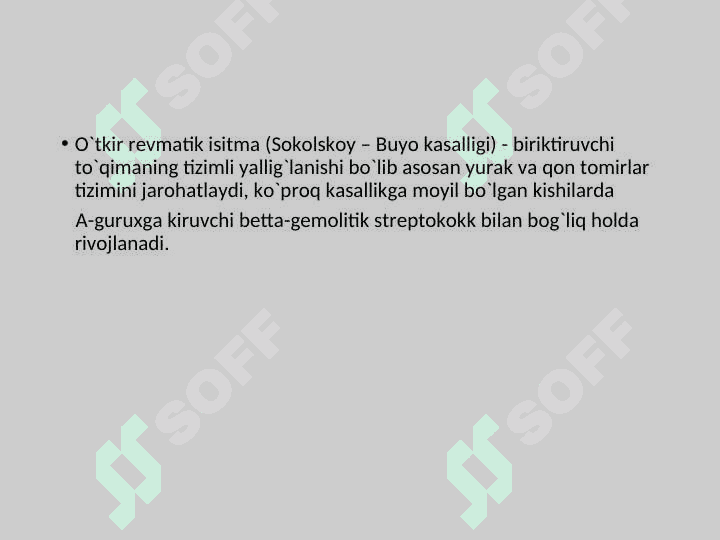Oʻtkir Revmatik Istma 2