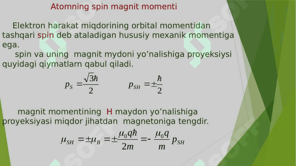 Moddalarning magnit   xususiyatlari.Maksvell tenglamalari 8