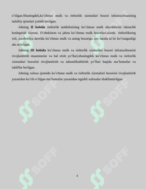 Ko‘chmas mulk va rieltorlik xizmatlari bozorlarini rivojlantirishning nazariy va metodologik asoslari 6