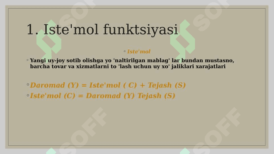 Iste'mol, tejash va investitsiyalar 3