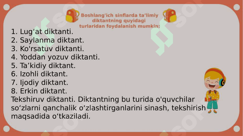 Boshlang‘ich  ta’lim  jarayonida  diktant  matni  ustida  ishlash metodikasi. 2