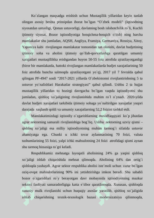 Qishloq xo`jaligini moliyalashtirish va kreditlashda banklarning faoliyatini oshirish 7