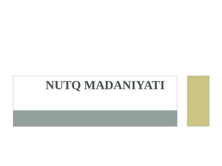 Nutq madaniyati 1
