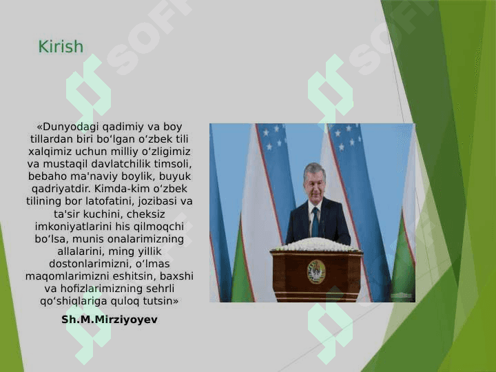 O‘zbek tilining davlat tili sifatidagi nufuzi va mavqeyini tubdan oshirish to’g’risida”gi Farmonida belgilangan vazifalarning amalda bajarilishi 2