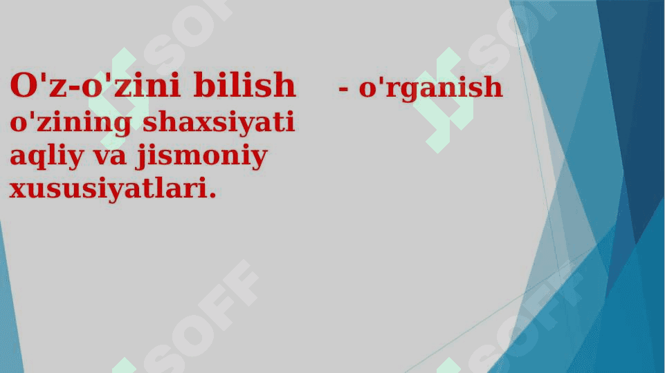 O'z-o'zini bilish va shaxsni rivojlantirish 6