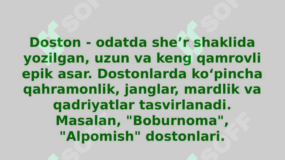 Boshlangʻich sinflarda epik asarlar ustida ishlash darslarini kuzatish va didaktik materiallarningahamiyatini tahlil qilish 8