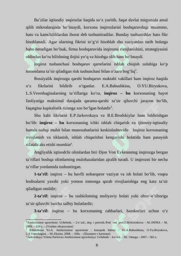 Iqtisodiy inqirozlar, ularning turlari va namoyon bo’lish xususiyatlari 6