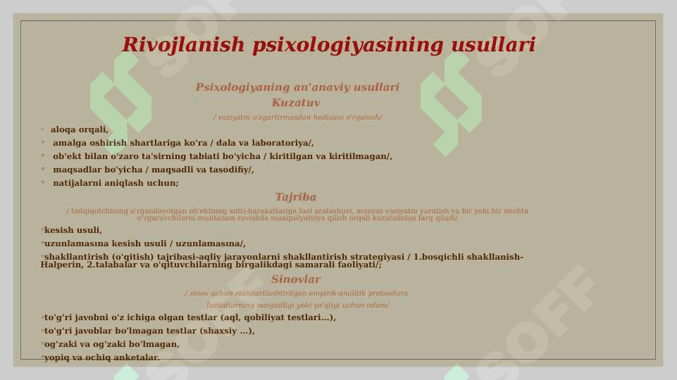 Rivojlanish psixologiyasining predmeti va vazifalari 3