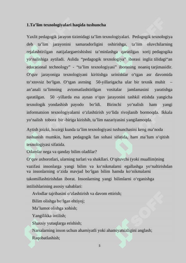 Ta’limda axborot texnologiyalaridan samarali foydalanish 5