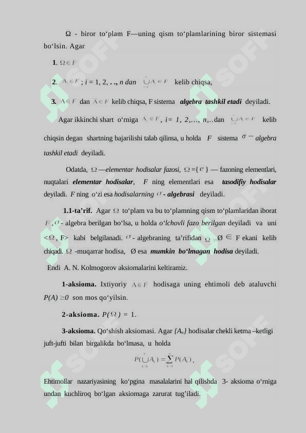 TASODIFIY QATORLARNING YAQINLASHISH TURLARI 6