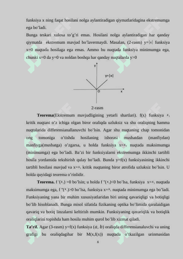 Funksiyaning ekstremum nuqtalari 6
