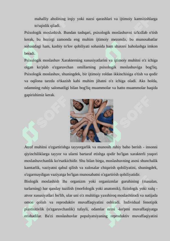 Moslashuv samaradorligi. Kasalliklarning ekologik jihatlari 4