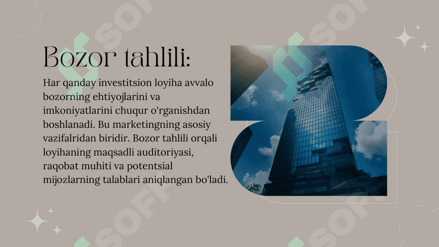 Invistitsion loyihalarda marketingni o’rni 3