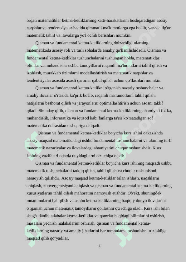 Qismiy va fundamental ketma-ketliklar 3