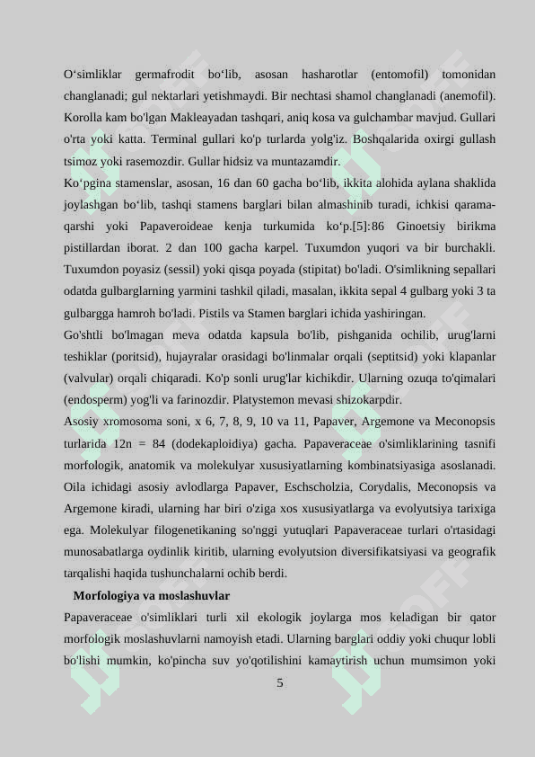 KO’KNORDOSHLAR OILASI 5