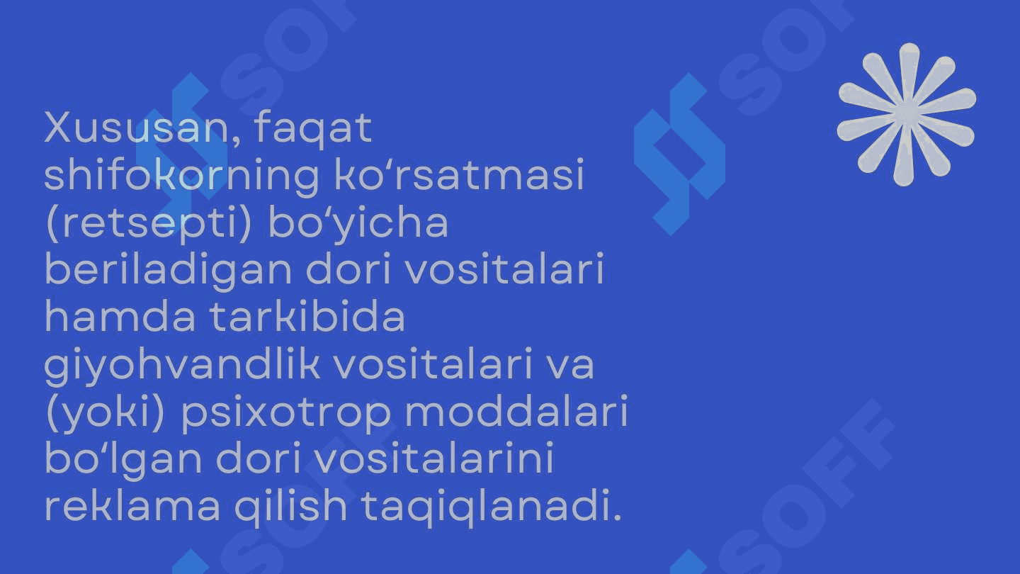 Dori vositalari reklamasining o'ziga xos tomonlari 2