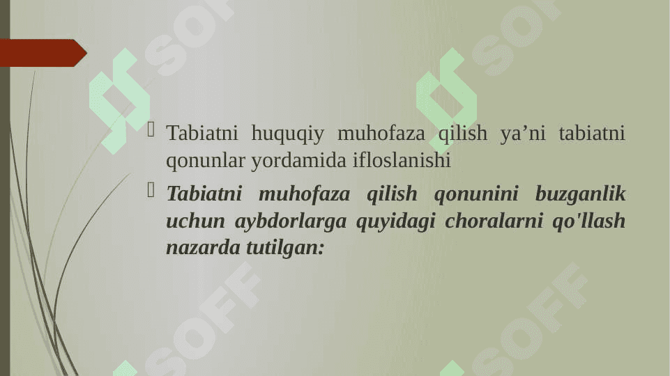 Tabiiy resurslardan oqilona foydalanish va atrof-muhitni muhofaza qilish bo‘yicha qabul qilingan qaror va qonunlar 4
