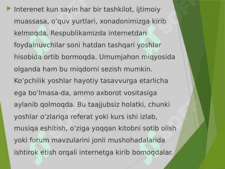 Internet xizmatlari va ulardan samarali foydalanish 2