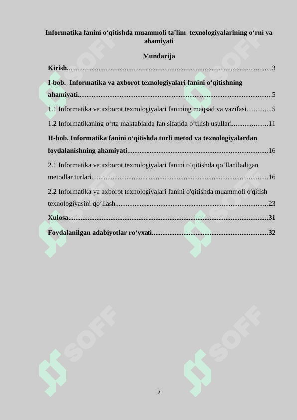 Informatika fanini o'qitishda muammoli ta’lim  texnologiyalarining o’rni va ahamiyati 2
