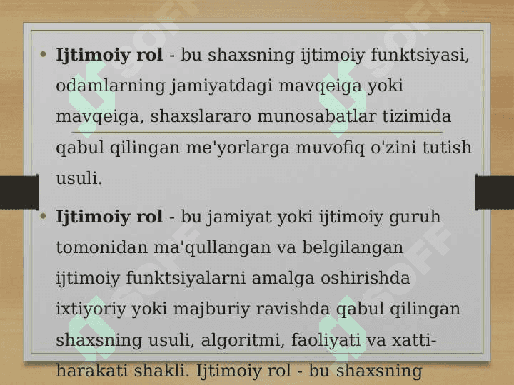 Ijtimoiy ro’l tushunchasi 3